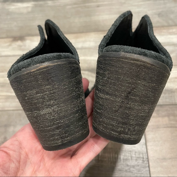 Free People Black Leather Suede Toluca Western Mules US 7 EU 37 - Picture 4 of 9